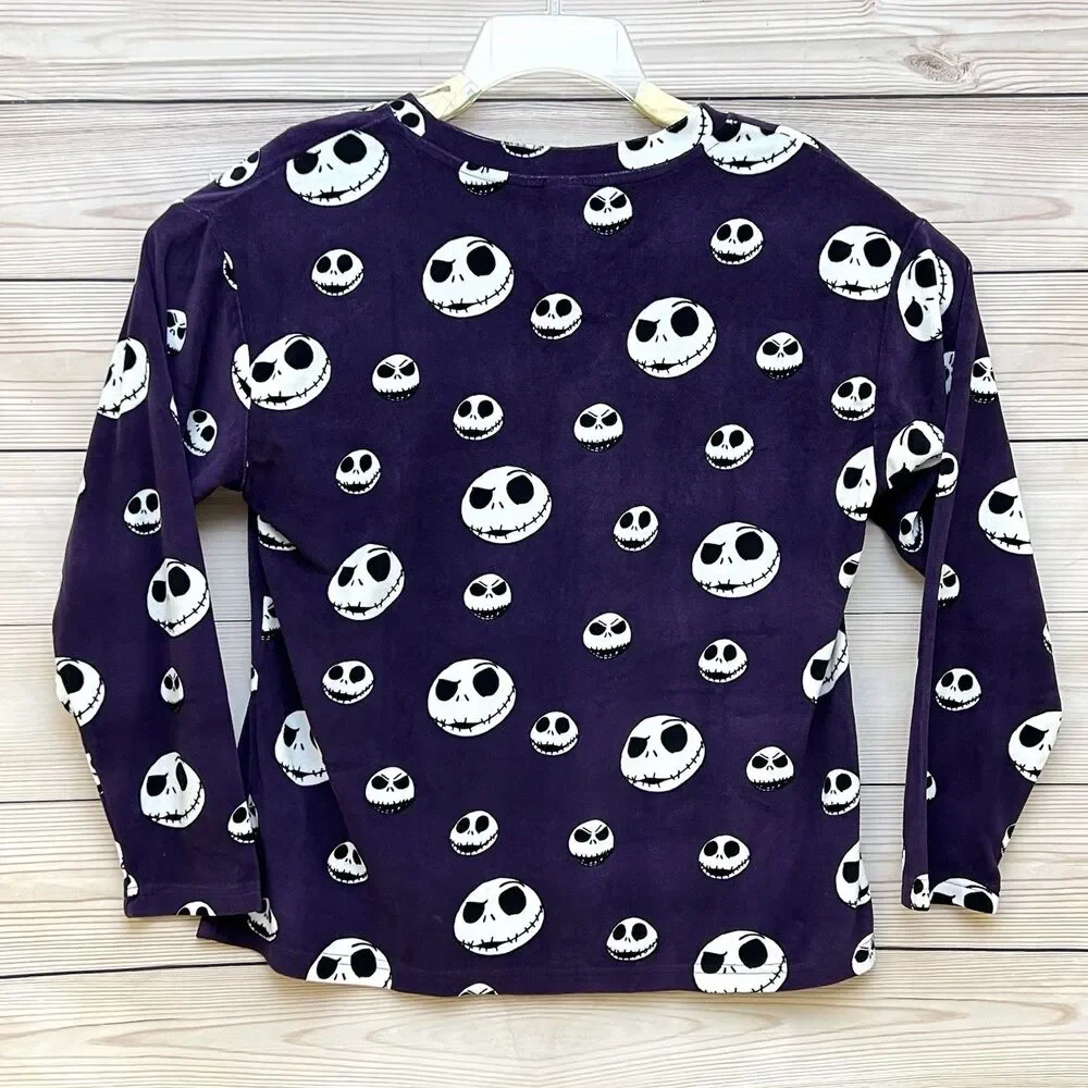 “Nightmare Before Coffee” Christmas Disney Womens S Purple Pajama Top Sleepwear - Picture 11 of 12